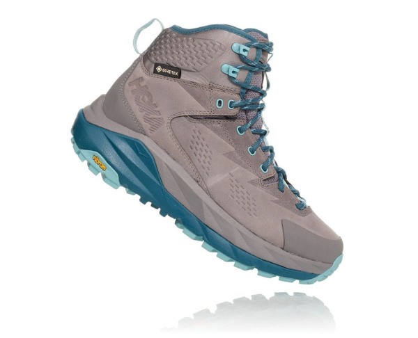 Hoka One One Kaha GORE-TEX Womens UK - Grey / Light Turquoise Walking Boots - NDRAE3806